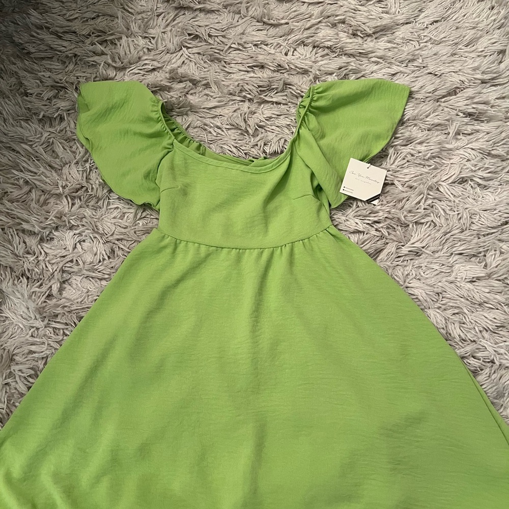 See You Monday Green Ruffled Tiered Sundress